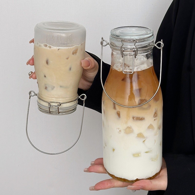 Taza de vidrio portátil portátil con tapa, taza de agua, taza de té casera, taza de café, taza de té de frutas