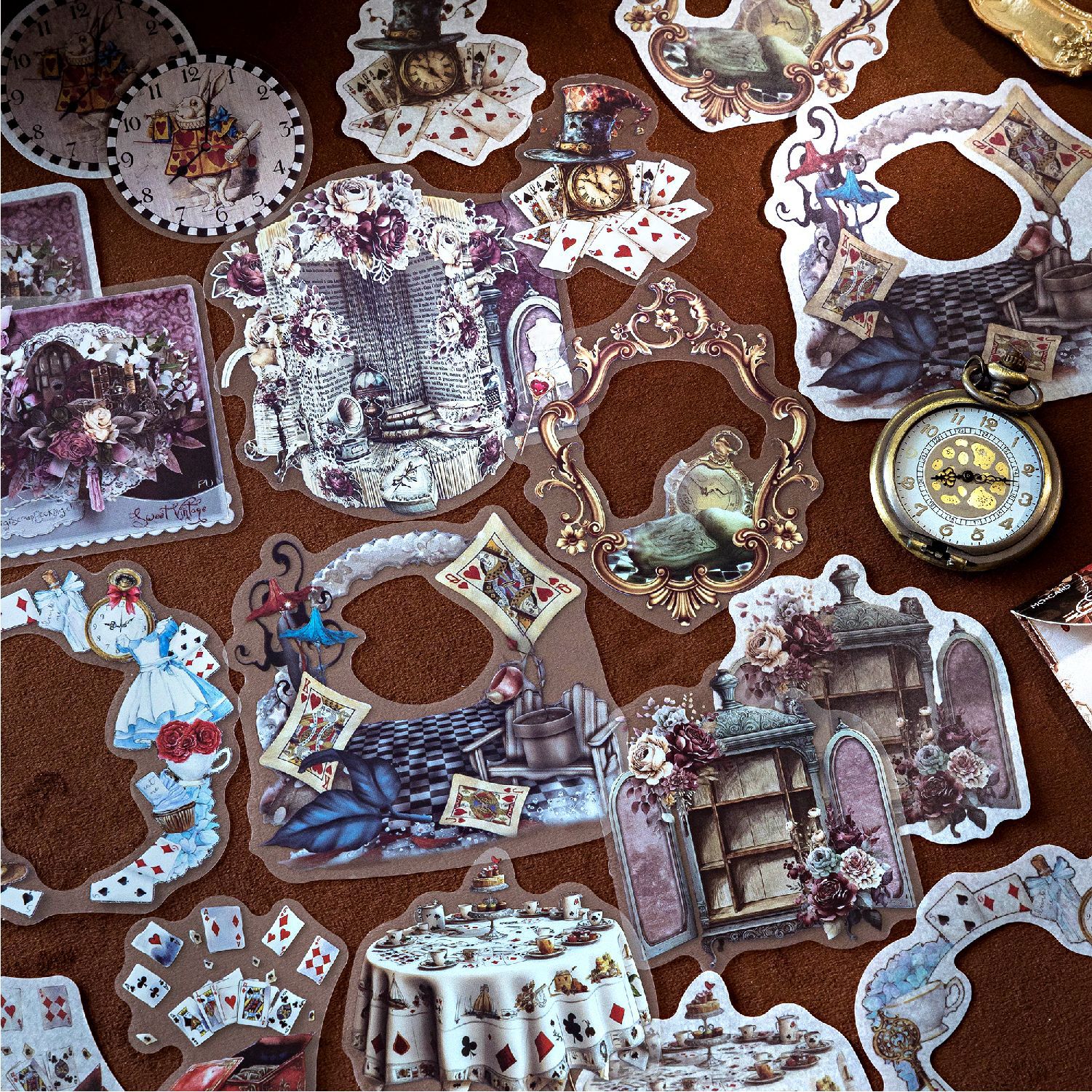 Bolsa de pegatinas de doble disfrute de Mo Mo, serie de paisajismo extremadamente compleja, bolsa de material de libro de bricolaje con tema de encaje de concha