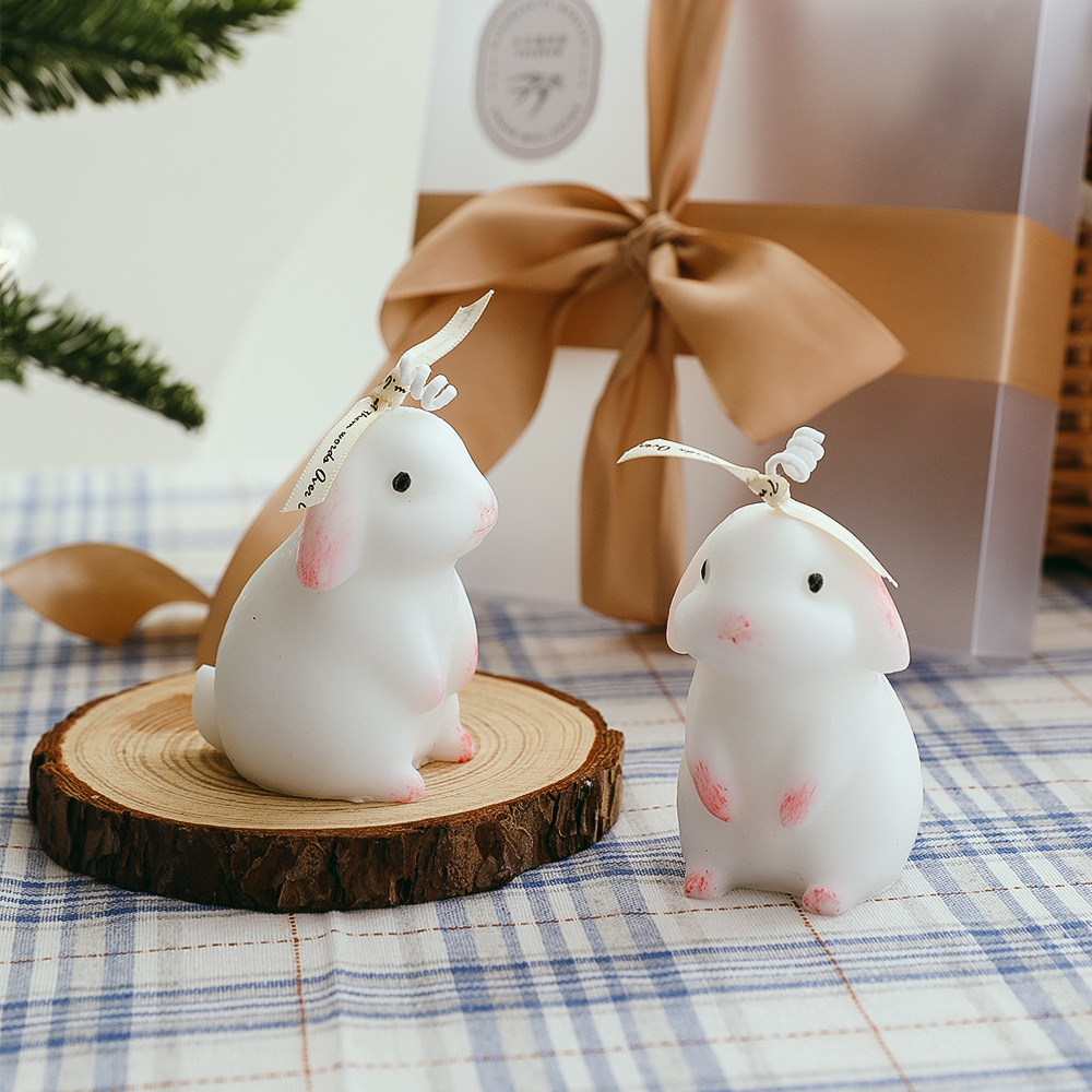 Wholesale Mid-Autumn Festival Bunny Scented Candle Birthday Souvenir Gift Soy Wax Cute Candle Decoration Ornaments
