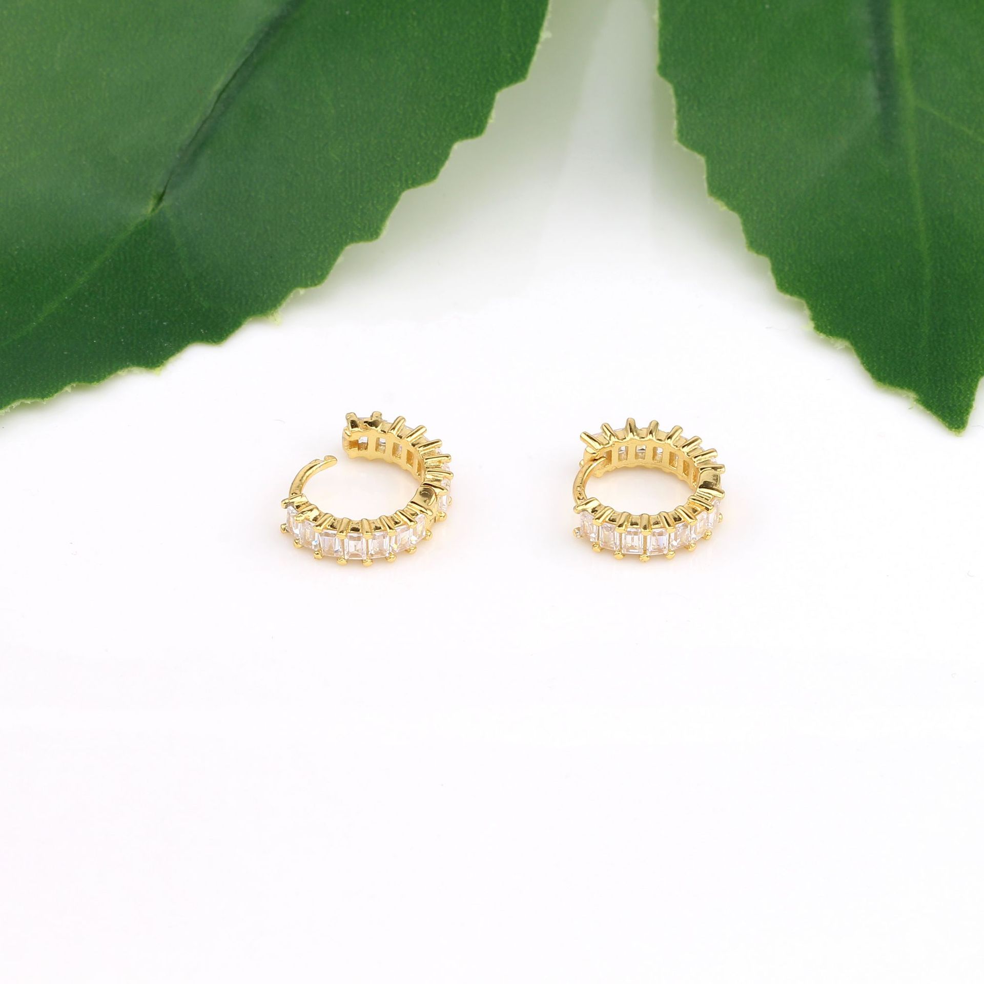 Daily, Shopping Occasion 925 Sterling Silver Material 1 Pair 925 Sterling Silver Zircon Geometric Earrings