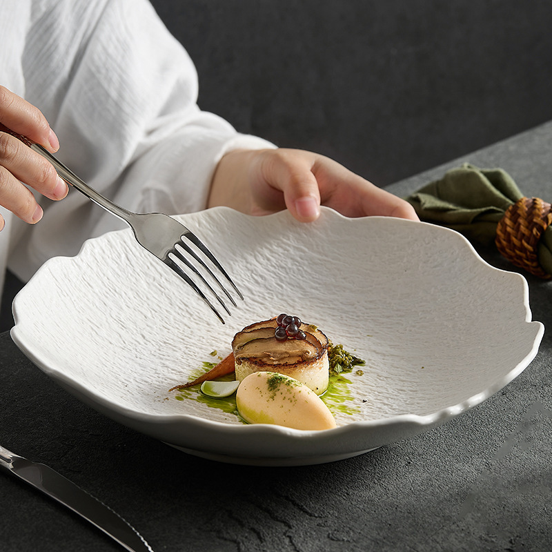 2024 New Japanese Style Dinner Plate Deep Plate High-grade Light Luxury Ceramic Soup Plate Special Nice Plate Irregular Stone 2024 New Japanese Style Dinner Plate Deep Plate High-grade Light Luxury Ceramic Soup Plate Special Nice Plate Irregular Stone