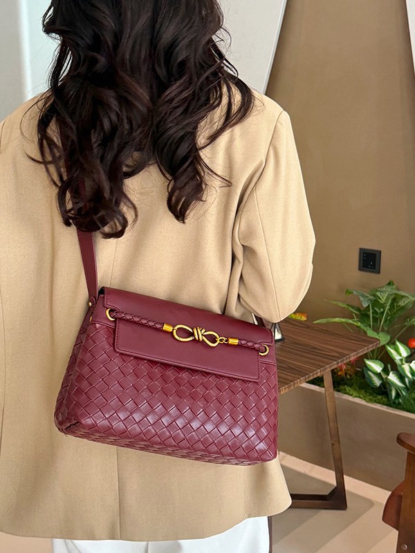 Bolsas de tejido de tendencia transfronteriza mujeres 2026 nuevo nicho ligero de lujo de hombro de mujer bolsas de viaje retro