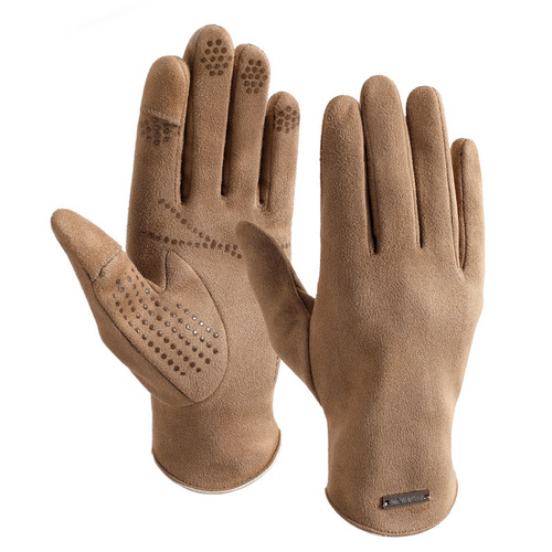 New winter gloves to keep men and women warm for outdoor cycling, suede and velvet, thickened, non-slip flip-up touch screen gloves