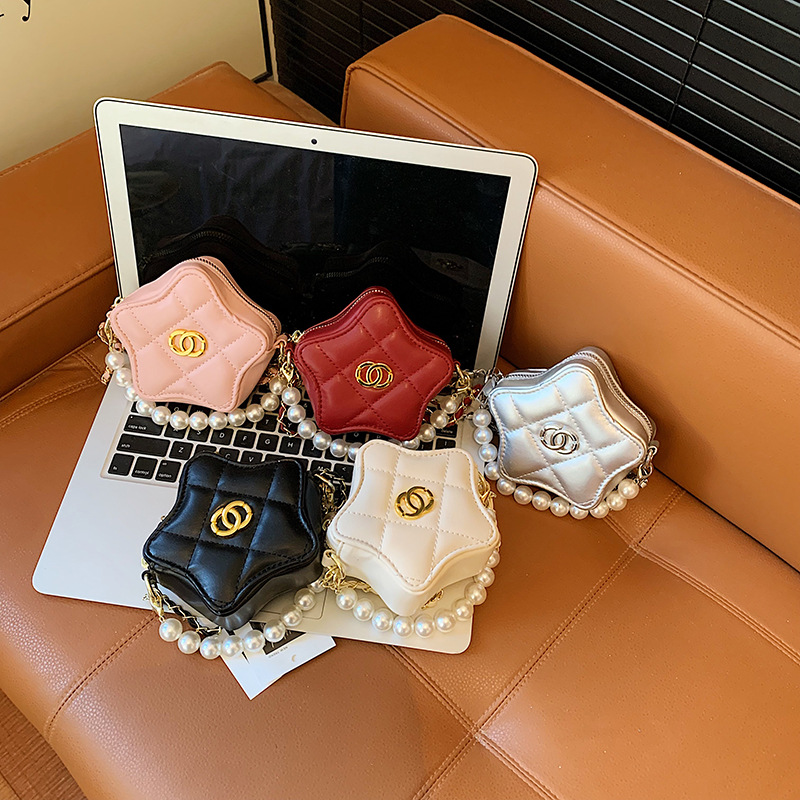 2026 nuevo bolso para niños cadena de moda, bolso de hombro estrella para niños y niñas, exquisita mini bolso de perla para bebés