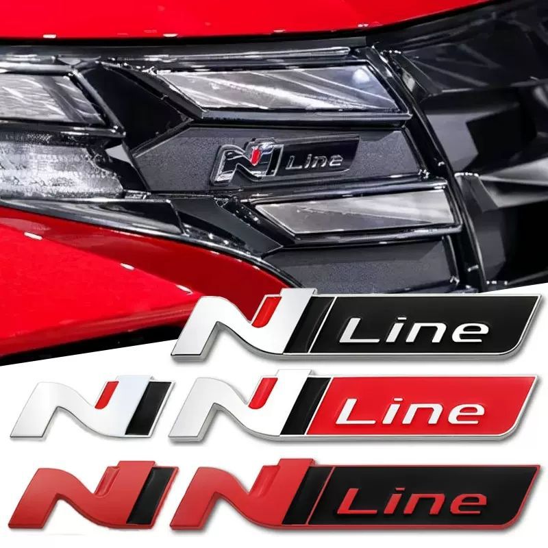Modern Modified High-Performance N Line Metal Car Emblem for Sonata, Elantra, Mistra, Tucson, Elantra, and Lafesta