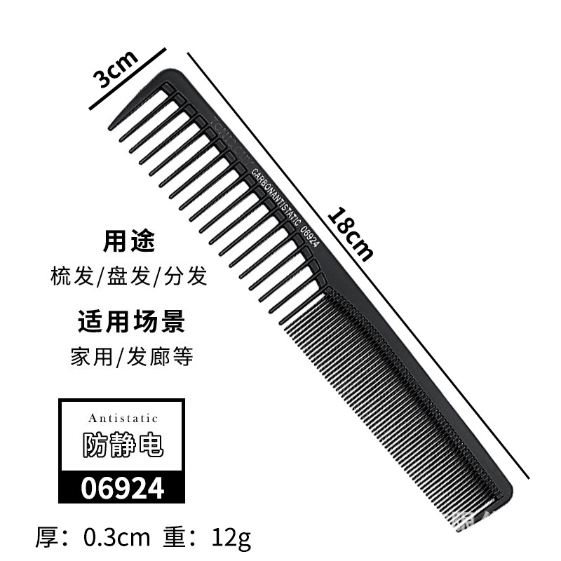 Fuente fabricante transfronterizo Tapa de Tony Venta caliente transfronteriza Peluquería Herramientas de peluquería Venta caliente Peine de cola puntiaguda Exceptor de permanente de dientes densos