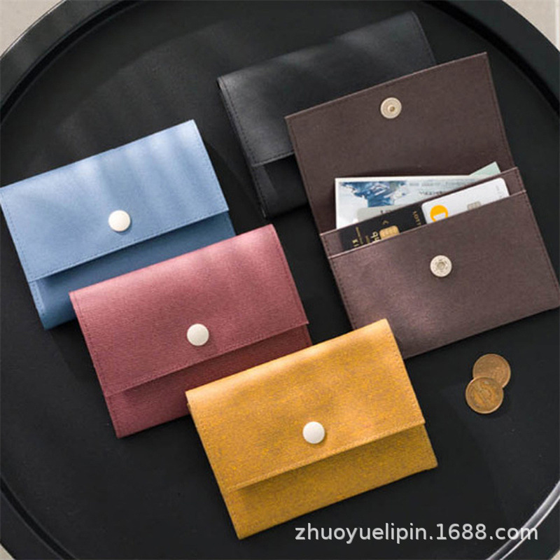 Cartera corta para mujer 2022, de lona de alta calidad, con hebilla, monedero multibolsillo, portatarjetas simple