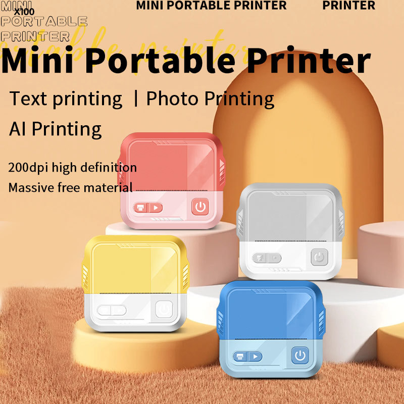 Impresora portátil para estudiantes de bolsillo mini foto sin tinta impresora térmica HD