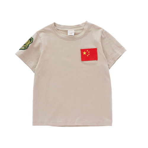 Children's Camouflage T-Shirt, Primary School Short-Sleeved Military Training Uniform, Short-Sleeved T-Shirt, Kindergarten Performance Costume, Group Purchase Clothing