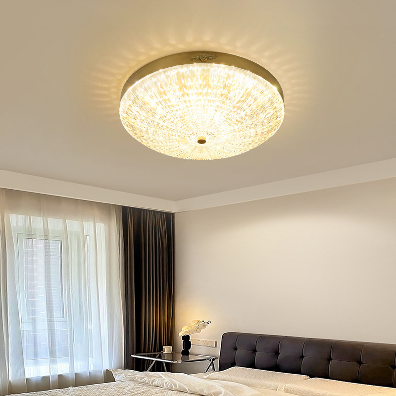 lámpara de dormitorio de cobre simple moderna LED techo red creativa luz lujosa atmósfera nueva lámpara de habitación 118L