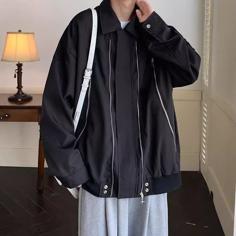 Men's Pilot Jacket Spring Autumn Retro Baseball Workwear Style_voghion.com