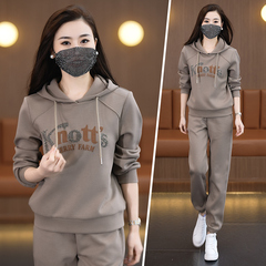 Fashion Casual Sports Suit Women's Spring and Autumn New 2024 Fashionable Anti-Aging Hooded Trousers Sweatshirt Two-Piece Set 