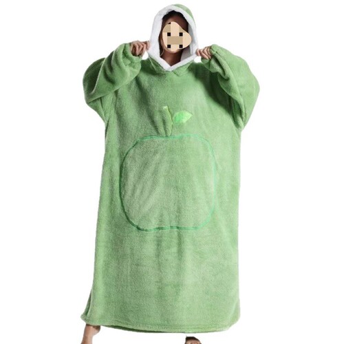 Long-sleeved home pajamas bestseller wearable lazy TV blanket two-sided comfortable cotton flannel robe for women autumn winter