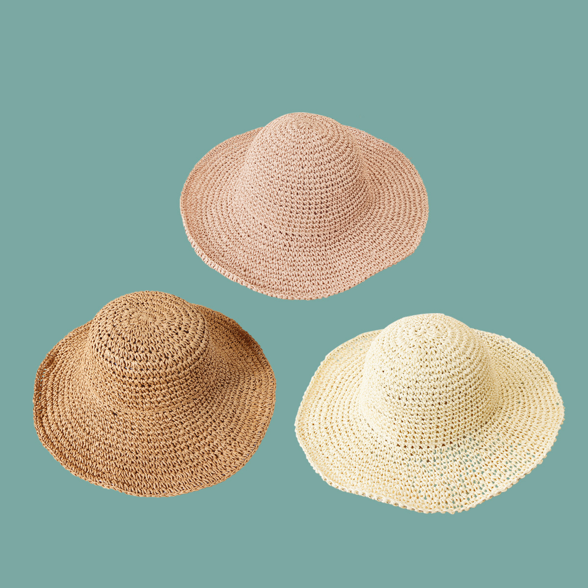 Fashion Big Eaves Sunshade Breathable Straw Hat Wholesale display picture 14