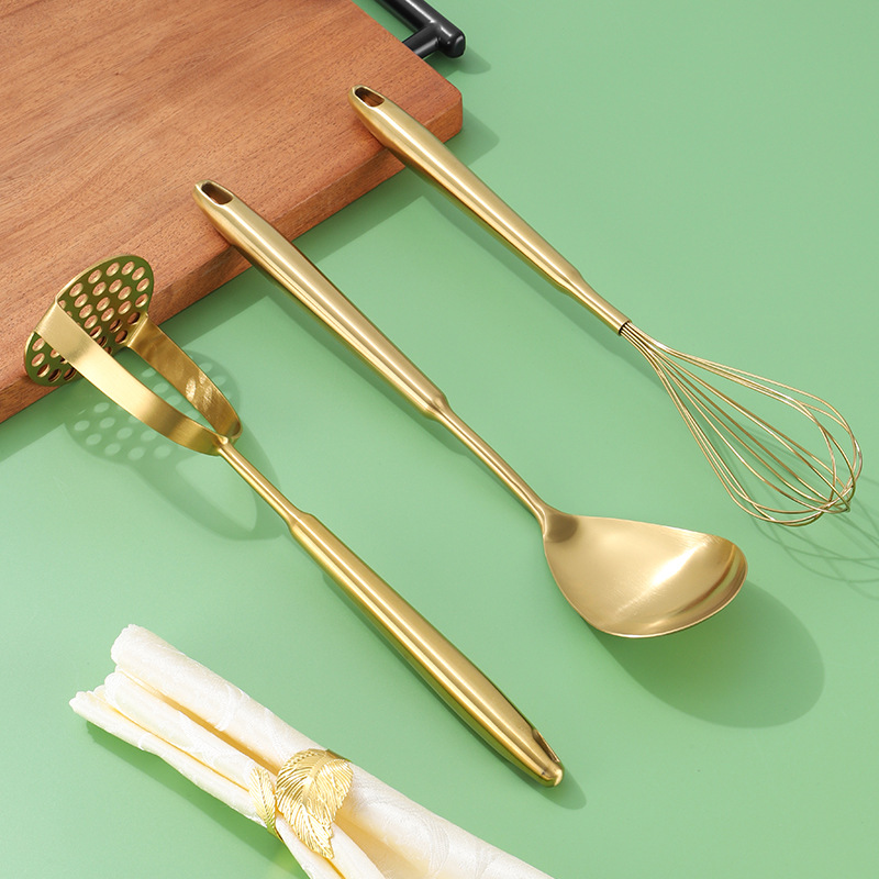 304不锈钢锅铲厨房烹饪工具打蛋器勺子漏勺防烫加厚家用厨具套装