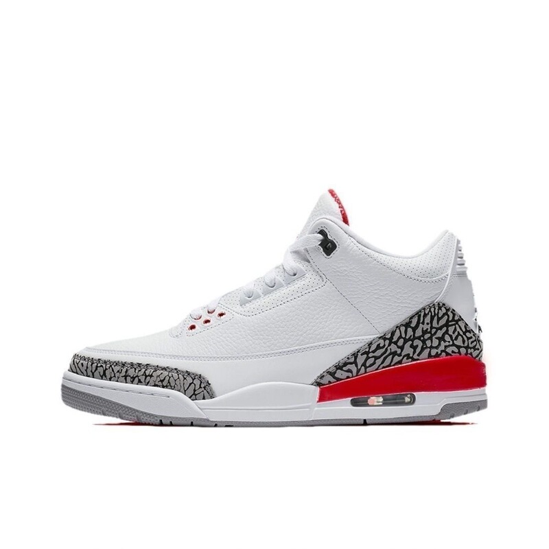 莆田靴純正オリジナル牛革本革バスケットボールシューズ男性と女性のための Air AJ3 ホワイトセメント共同ブランドレトロスポーツシューズ|undefined