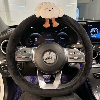 Waist support – Integrated Seat Cushion, Cute and - plush-dumpling-steering-wheel-diameter-38