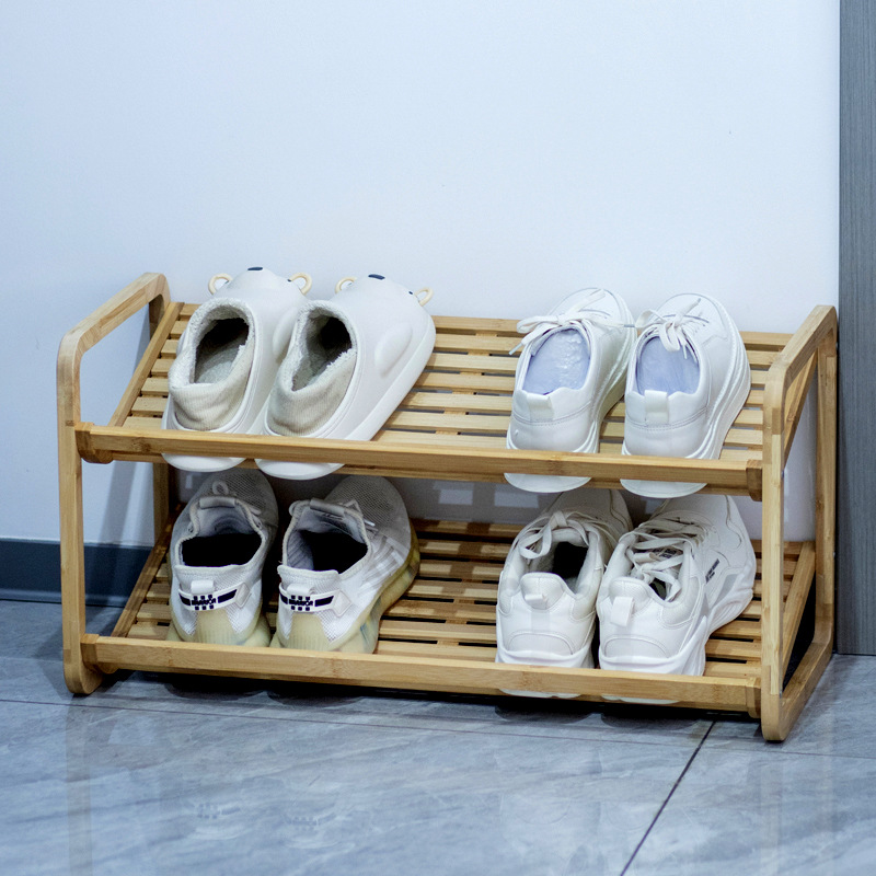 Zapatero dormitorio hogar Puerta de bambú dormitorio simple pequeño estrecho almacenamiento a prueba de polvo gabinete de zapatos de múltiples capas