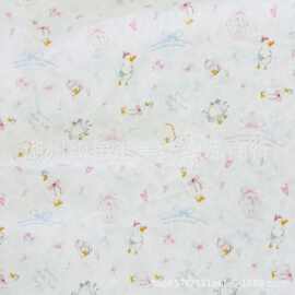 全棉双层纱布婴童数码印花爱心鹅双层平布水洗女装宝宝家居服布料