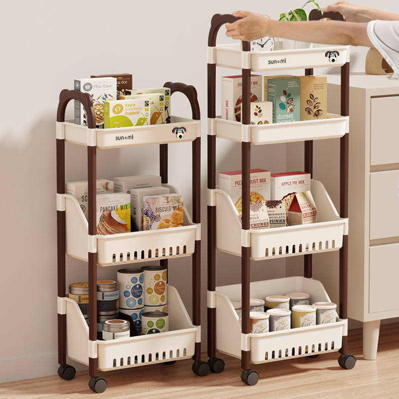 Multi-functional storage rack trolley multi-layer wheeled movable bedroom living room kitchen classroom storage rack