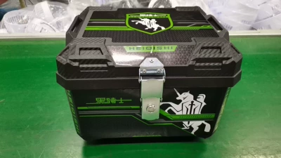 Motorcycle trunk box, rider delivery box - 48llarge-sticker-knight