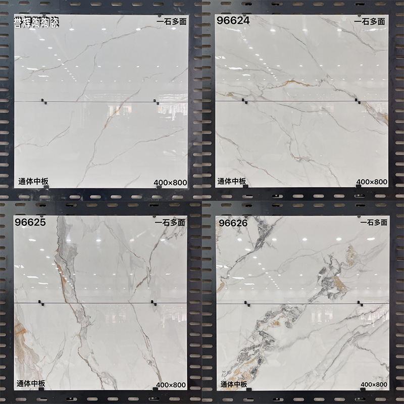 Guangdong Foshan ceramic tile jazz White 400X800 whole marble living room bathroom fish belly white kitchen wall tile
