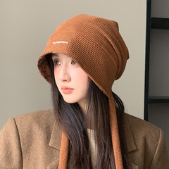 双面戴大头围堆堆帽女秋冬季包头帽显脸小保暖冷帽防风护耳月子帽