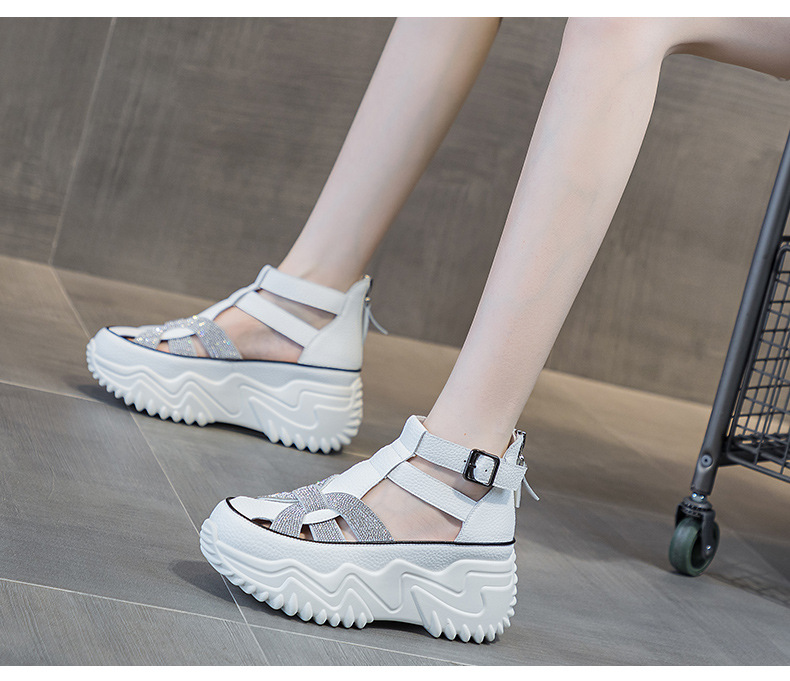 Sandal nữ đế giấu gót mùa hè 2026 khoét lỗ đính đá phong cách La Mã mũi kín — M2333 màu vàng, M2333 màu trắng, M2333 Màu Đỏ, M2333 màu xanh lam chi tiết 20