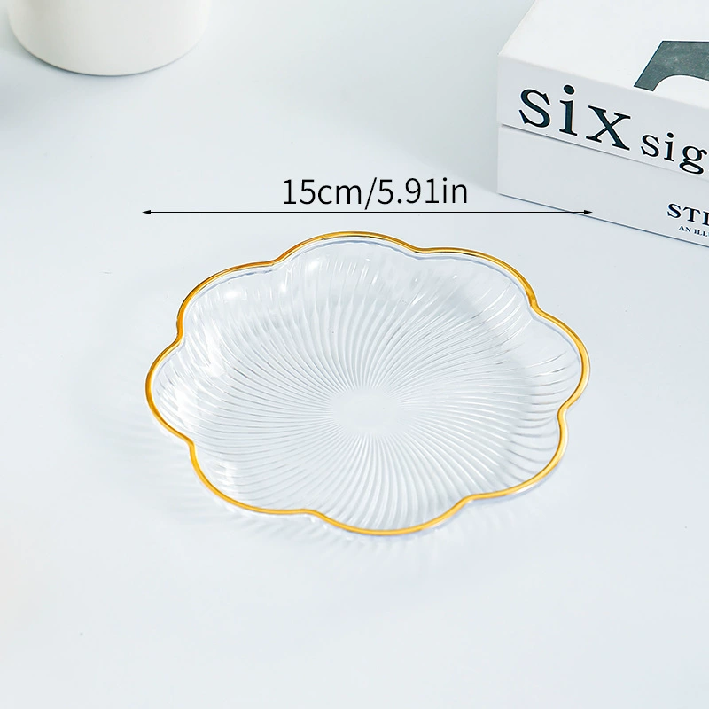 Чашка-филигрань из bone china с цветочным рисунком (Tuchi), тарелки-под snack-товары с золотым ободком, один набор или 4/6 шт с подставкой