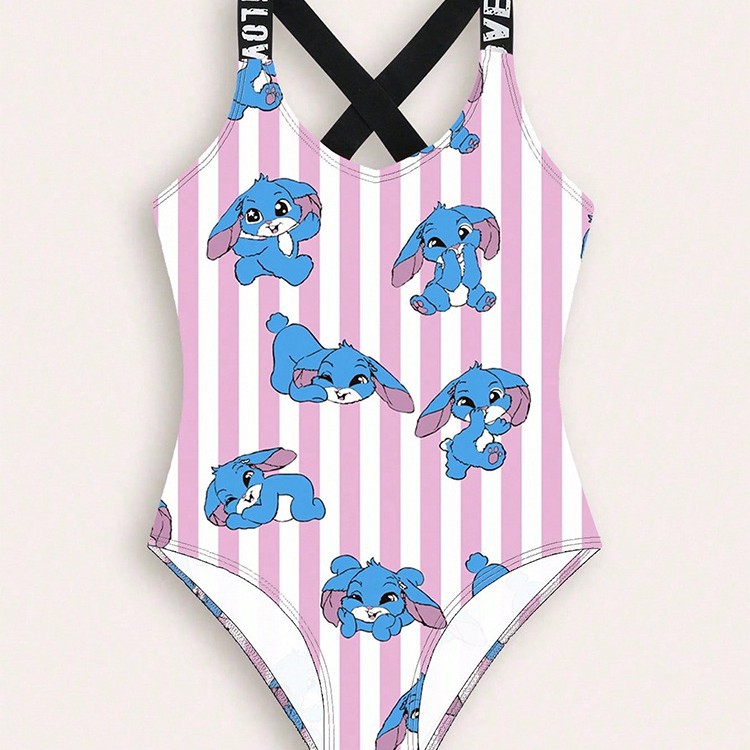 Children's Swimsuit Cute Cartoon Style One Piece Swimwear For Medium And Large Kids Hot Spring Resort_voghion.com
