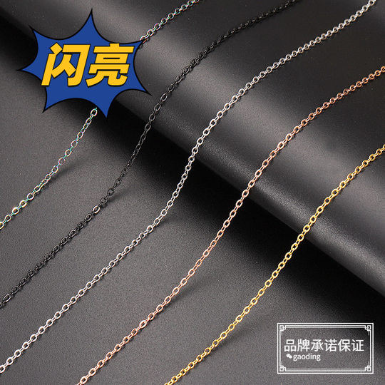 in stock 18K furnace real gold 1/ 1.5/2mm cross chain titanium steel chain jewelry accessories necklace bright does not fade