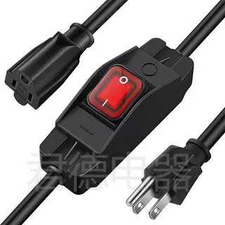 厂家直供美规公母对插AC线 美标三芯16AWG 1.5米纯铜延长线