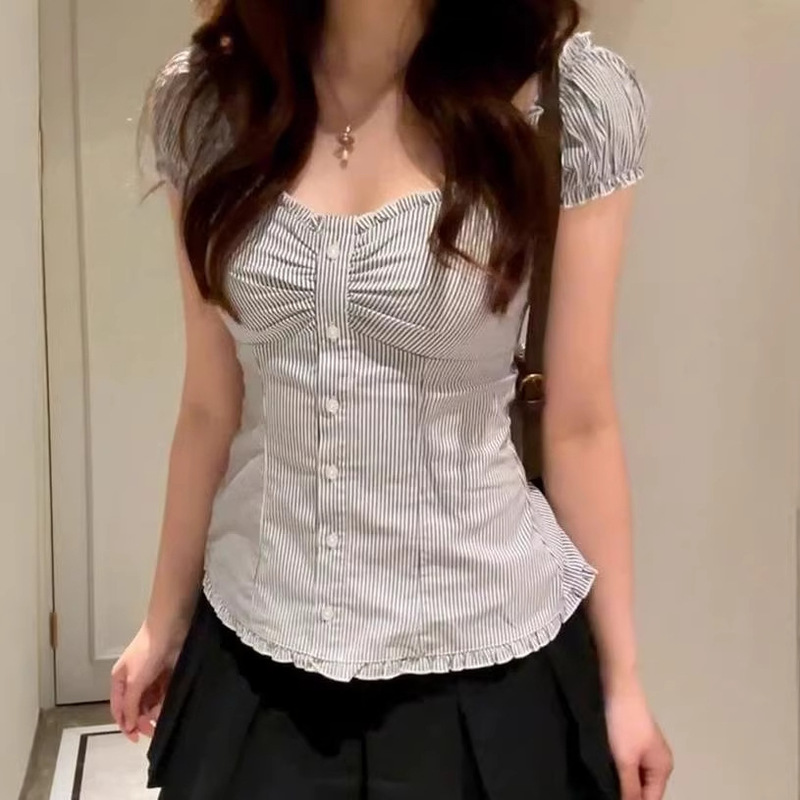 Simple, Fashionable, Versatile, Trendy and Unique Tops 2026 Summer New Style Loose Chic Drawstring Shirt Simple, Fashionable, Versatile, Trendy and Unique Tops 2026 Summer New Style Loose Chic Drawstring Shirt