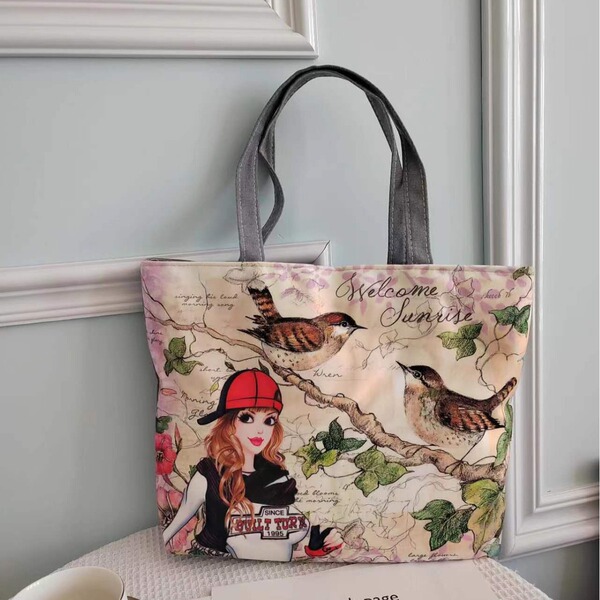Canvas bag large capacity women's 2023 high temperature sublimation shoulder bag canvas bag women's bag portable mommy bag