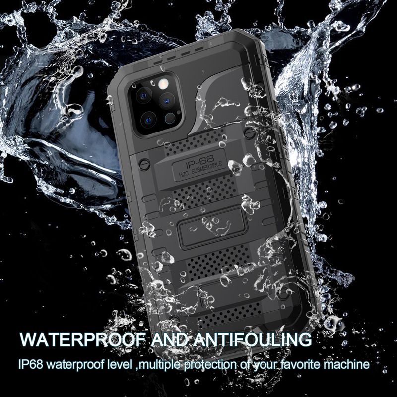 War Wolf Four-Proof Waterproof Case for iPhone 14/11/12/13 Outdoor Sports Metal Protective Cover War Wolf Four-Proof Waterproof Case for iPhone 14/11/12/13 Outdoor Sports Metal Protective Cover