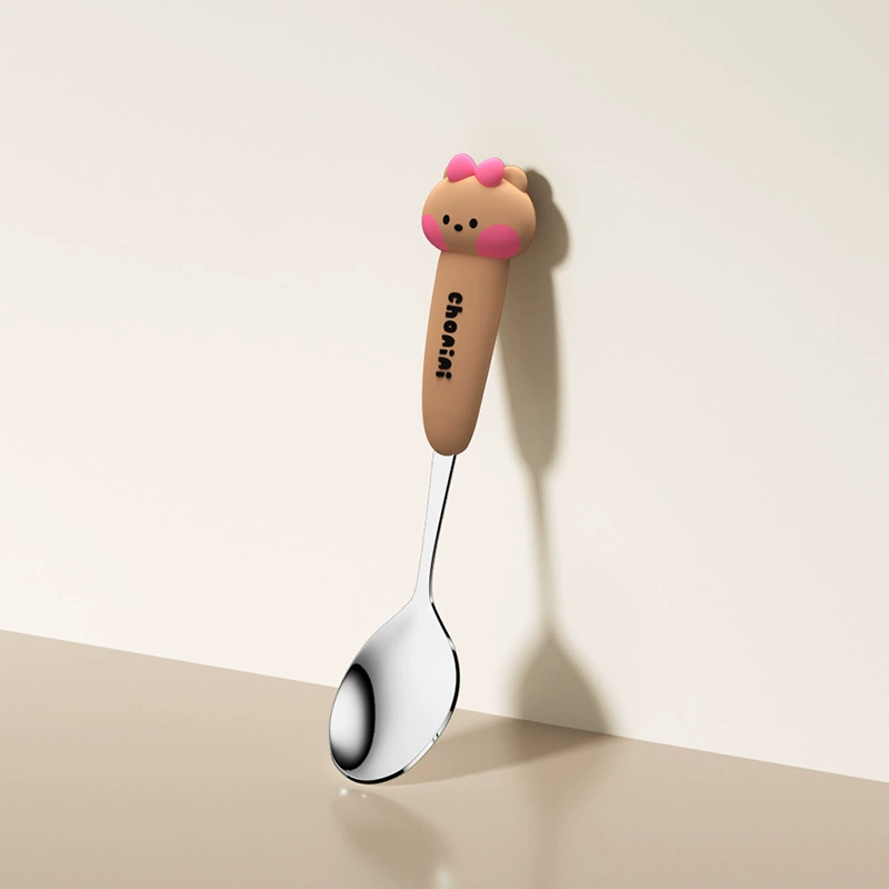 Ручной набор столовых приборов (Line Friends) ложка и палочки, нержавеющая сталь AISI 304, милый дизайн для детей
