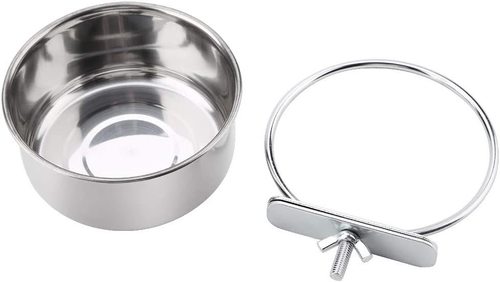 Parrot Food Bowl Stainless Steel Feeder Bird Cage Hanging Cup Bird Accessories Cross-border Special Supply Bird Feeder
