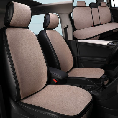 Car Seat Cushion, Suitable for: Four Seasons Pad - light-brown-color-seven-piece-set-rear-row-one-piece-general