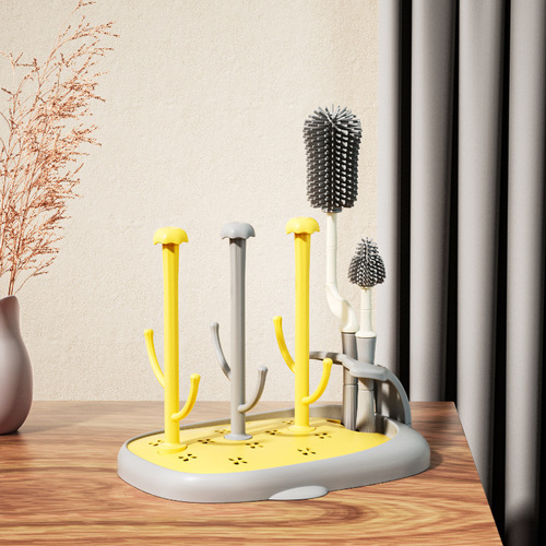 Baby bottle drying rack baby bottle brush pacifier brush drain rack bottle rack set wholesale