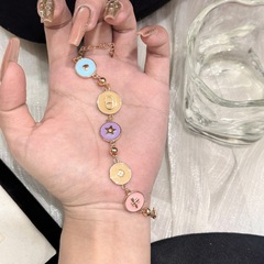 跨境爆款经典CD新款D-LUCK彩色树脂轻奢高级感小众设计手链女
