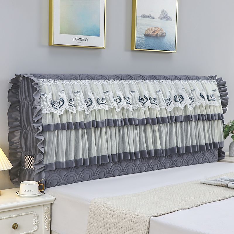 J5D New All-Inclusive Thickened Bedside Cover Wooden Bed Leather Bed Bedside Anti-Collision Arc Universal Dustproof Bed