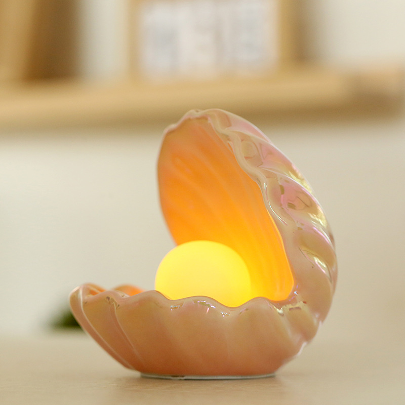 ソースメーカー卸売り貝殻夜明珠網紅創意貝殻アクセサリー収納ケーストレー夢幻真珠陶磁器灯