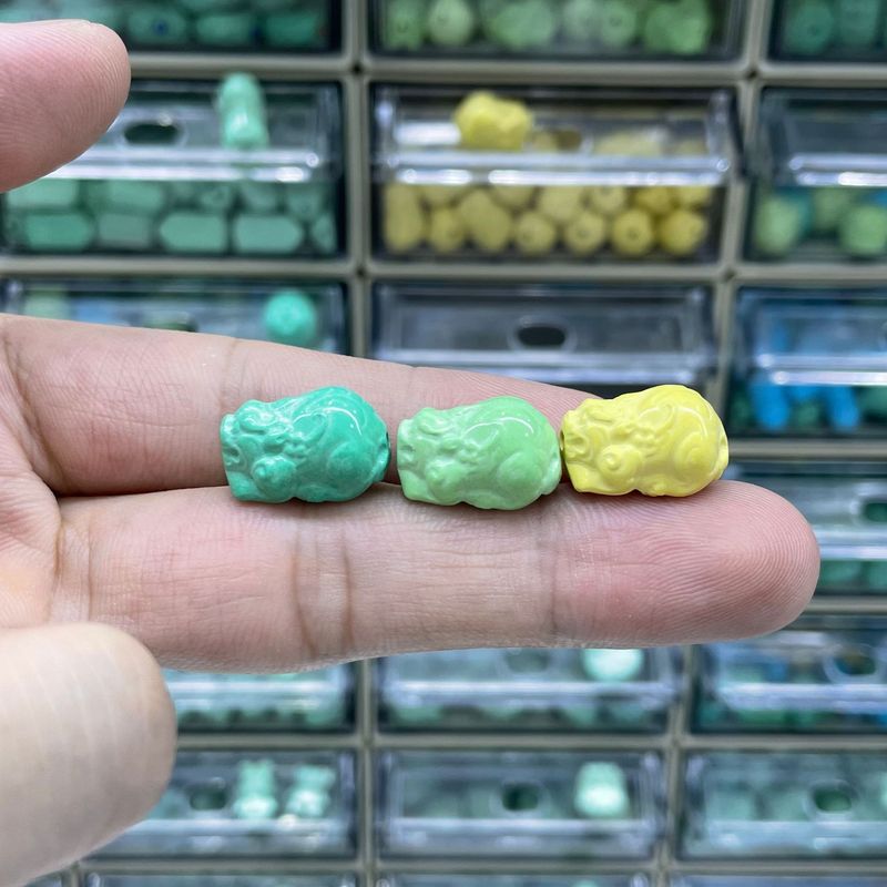 菱镁矿松石雕刻貔貅配件手工diy文玩时尚配饰佛珠串珠手链项链|undefined