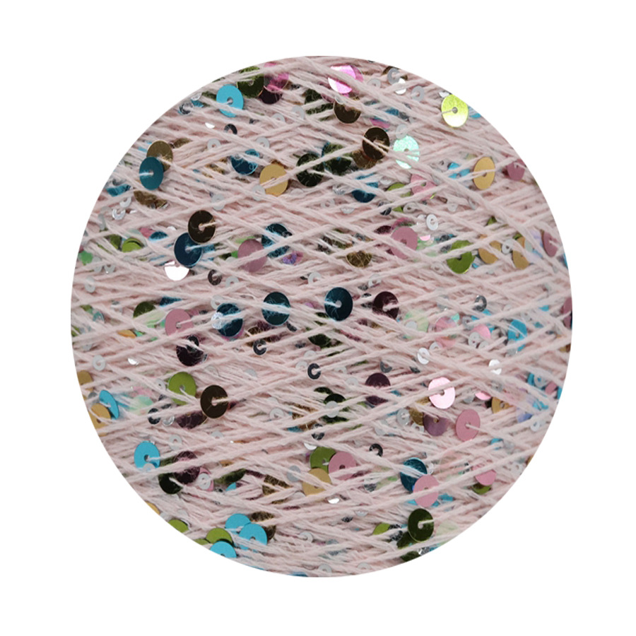 50g algodón lentejuelas hilo 3mm + 6mm peinado tamaño de lujo lentejuelas mano hilo tejer precio al por mayor