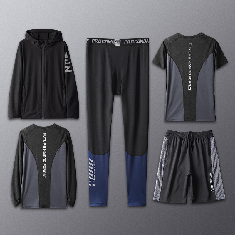 Ropa de fitness hombre rápido seco juego de fútbol de otoño y invierno ropa de carrera suites pantalones de entrenamiento de manga larga equipo de baloncesto