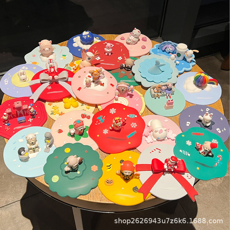 Star-Themed Silicone Cup Lid, Bear Hot Air Balloon Cartoon Cup Lid, Coffee Cup Lid, Mug Dustproof Lid Star-Themed Silicone Cup Lid, Bear Hot Air Balloon Cartoon Cup Lid, Coffee Cup Lid, Mug Dustproof Lid