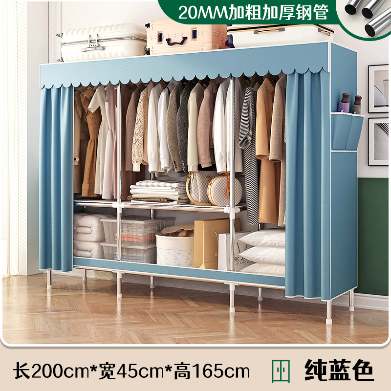 Armario sencillo para dormitorio en casa, armario de tela resistente y duradero para viviendas de alquiler, almacenamiento de ropa colgante, armario de almacenamiento multifuncional. image 31