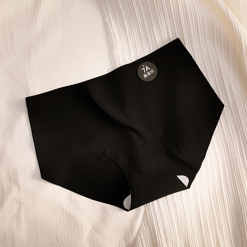 Kefei スポーツシームレス下着女性の夏抗菌ミッドウエスト非挟み込み 7a マルベリーシルクヨガブリーフ