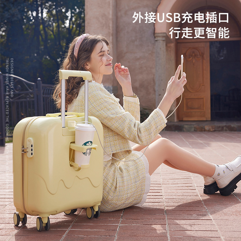 行李箱18寸小型可登机男女新款短途旅行箱拉杆箱密码皮箱子免托运|undefined