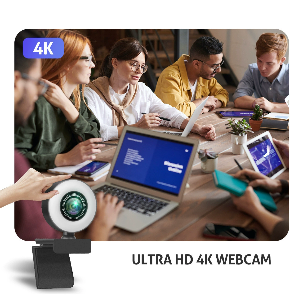 New Music Light Lights beauty 5 million high -definition 4K2K video camera USB live computer network camera